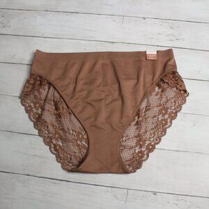 Ambrielle Women's High Cut Brief Panties Size XXL 9 Seamless Open Lace